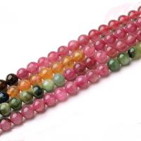 Turmalin Bead, Rund, DIY, blandade färger, Såld Per 38 cm Strand