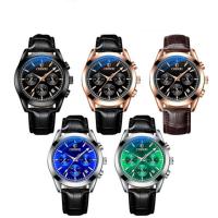 Men Wrist Watch Stainless Steel with Leather & Glass & Zinc Alloy Chinese watch movement for man & waterproof & luminated  Sold By PC