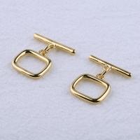 Messing Knebelverschluss, 18K vergoldet, Modeschmuck & DIY, goldfarben, 13.5*11mm,18*2mm, 10PCs/Tasche, verkauft von Tasche