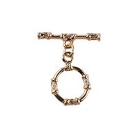 Chiusura Toggle in ottone, Placcato oro 18K, gioielli di moda & DIY, dorato, 15mm,23mm, 10PC/borsa, Venduto da borsa