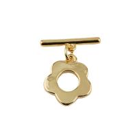 Chiusura Toggle in ottone, Placcato oro 18K, gioielli di moda & DIY, dorato, 12.5mm,16.5*2mm, 10PC/borsa, Venduto da borsa