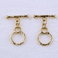 Brass Toggle καρφίτσα, Ορείχαλκος, 18K επιχρυσωμένο, κοσμήματα μόδας & DIY, χρυσαφένιος, 12*18.5mm,18mm, 10PCs/τσάντα, Sold Με τσάντα