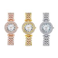 Women Wrist Watch Iron with Glass Chinese Movement watch movement nickel lead & cadmium free for woman & with rhinestone plated Round Sold By PC