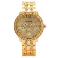 Geneva® Montre unisexe, fer, avec verre, Rond, Placage, pour femme & avec strass, plus de couleurs à choisir, protéger l'environnement, sans nickel, plomb et cadmium, 290x41x11mm, Vendu par PC