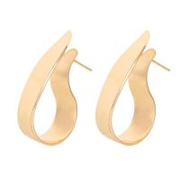 Boucles d'oreilles fer, fer puce boucle d'oreille, pour femme, doré, protéger l'environnement, sans nickel, plomb et cadmium, 25x35mm, Vendu par paire