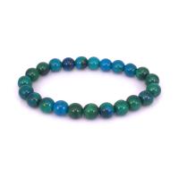 Chrysocolle (Pierre naturelle Phoenix) bracelet, avec fil élastique, Rond, élastique & pour homme, 8mm, Longueur Environ 7.4 pouce, Vendu par PC