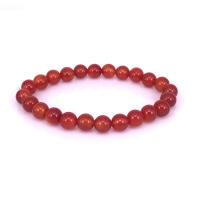 Bracelets en Agate rouge, avec fil élastique, Rond, élastique & unisexe & normes différentes pour le choix, Longueur Environ 7.5 pouce, Vendu par PC