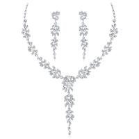 Strass-Schmuck-Sets, Ohrring & Halskette, Zinklegierung, mit Verlängerungskettchen von 1.97inch, für Frau & mit Strass, frei von Nickel, Blei & Kadmium, Länge ca. 15.75 ZollInch, verkauft von setzen