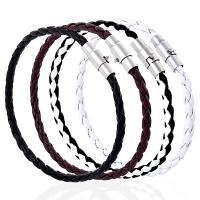 PU Cord Armband, med Mässing, Unisex, fler färger för val, Längd Ca 8.27 inch, Säljs av PC