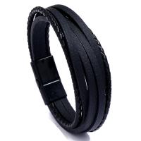 PU Cord Armbånd, med Zinc Alloy, håndlavet, Unisex, flere farver til valg, Længde Ca. 8.07 inch, Solgt af PC