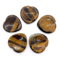 Tiger Eye Heart, blandede farver, 40x40x6mm, Solgt af PC