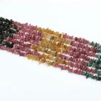 Edelsteen chips, Toermalijn, DIY, gemengde kleuren, 5-7mm, Per verkocht 40 cm Strand