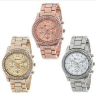 Women Wrist Watch Zinc Alloy with Glass & Stainless Steel Chinese Movement watch movement for woman & with rhinestone 210mm Sold By PC