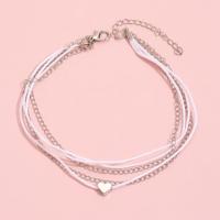 Anklet ze stopów cynku, Stop cynku, ze Poliester, ze 1.97 przedłużeniami łańcuszka, Powlekane, biżuteria moda & wielowarstwowa, długość 22 cm, sprzedane przez PC