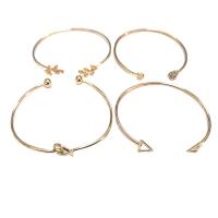 Zinc Alloy Manchet Bangle, plated, 4 stuks & mode sieraden & met strass, 6.5cm,6cm, Verkocht door Stel