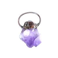 Amethyst Anhänger, mit Messing, goldfarben plattiert, Modeschmuck, violett, 25-40mm, verkauft von PC