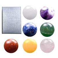 Gemstone Ball Sféar, snasta, 7 bpíosa, dathanna measctha, 25mm, 7PC/Socraigh, Díolta De réir Socraigh