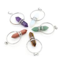 Gemstone Pendants Jewelry with Zinc Alloy DIY Sold By PC