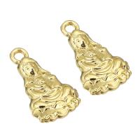 Zinklegering Hangers, Zinc Alloy, Boeddha, gold plated, 10x17x4mm, Gat:Ca 2mm, Verkocht door PC