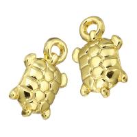 Zinklegering Animal Hangers, Zinc Alloy, Zeeschildpad, gold plated, 9x15x2mm, Gat:Ca 2mm, Verkocht door PC