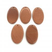 Pendentifs Goldstone, pierre d'or, ovale plat, DIY & styles différents pour le choix, 34x45x7mm, Vendu par PC