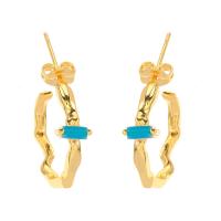 Boucles d'oreilles en laiton zircon cubique pavent, Placage de couleur d'or, bijoux de mode & pavé de micro zircon, plus de couleurs à choisir, 20x6mm, Vendu par paire