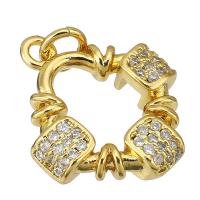 Cubic Zirconia Micro Pave Brass Pendant gold color plated micro pave cubic zirconia & hollow Approx 2mm Sold By PC