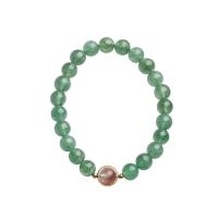 Strawberry Quartz bracelet, avec alliage de zinc, pour femme, vert, 7.50mm, Vendu par Environ 14-16 cm brin