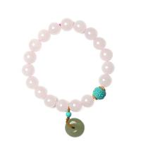 Hetian Jade bracelet, avec turquoise, pour femme, protéger l'environnement, sans nickel, plomb et cadmium, 10mm, Longueur Environ 6.5 pouce, Vendu par PC