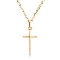 Zink Alloy Smycken Collier, Cross, plated, för kvinna, fler färger för val, 22x16mm, Längd 52 cm, Säljs av PC