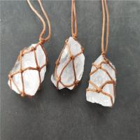 Clear Quartz Pendant irregular white 25-35mm Sold By PC