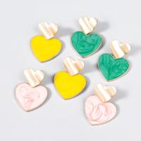 Zinc Alloy Drop Earrings Heart fashion jewelry & for woman & enamel Sold By Pair