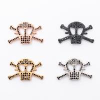 Cubic Zirconia Micro Pave Brass Connector Skull plated fashion jewelry & micro pave cubic zirconia Sold By PC