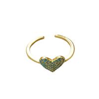 Kubieke Circonia Micro Pave Brass Ring, Messing, Hart, gold plated, mode sieraden & micro pave zirconia, 17mm, Verkocht door PC