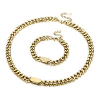 Titantium acciaio set di gioielli fashion, Bracciale & Collana, with 1.97Inch extender chain, placcato, per la donna, nessuno, 8mm, Lunghezza Appross. 16.14 pollice, Appross. 6.69 pollice, Venduto da set