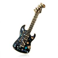 Zinc Alloy Brocher, med Shell, Guitar, guldfarve belagt, mode smykker, flere farver til valg, nikkel, bly & cadmium fri, 20x48mm, Solgt af PC