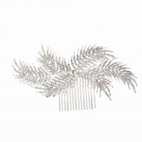 Dekoratives Haarkämmchen, Zinklegierung, silberfarben plattiert, Modeschmuck & mit Strass, Silberfarbe, frei von Nickel, Blei & Kadmium, 170x90mm, verkauft von PC