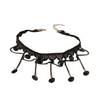 Zinc Alloy choker Ketting, met Polyester & Kristal, met 2inch extender keten, plated, voor vrouw & hol, Lengte Ca 11.8 inch, Verkocht door PC