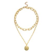 Collier de bijoux en acier inoxydable, avec 3.94inch chaînes de rallonge, Placage, Double couche & bijoux de mode & pour femme, plus de couleurs à choisir, Longueur Environ 13.78 pouce, Vendu par PC