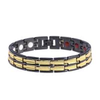 laiton bracelet, Placage, magnétique & pour homme, protéger l'environnement, sans nickel, plomb et cadmium, 12mm, Longueur Environ 8.07 pouce, Vendu par PC