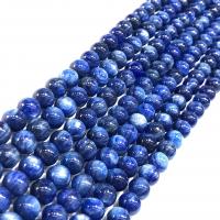 Kyanit Bead, Runde, poleret, du kan DIY, blå, Solgt Per 38 cm Strand