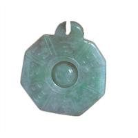 Jadite Hanger, Gesneden, groen, 37x33x5mm, Verkocht door PC