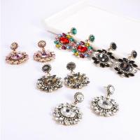 Zinc Alloy Drop Earrings with acrylic rhinestone fashion jewelry & for woman & with rhinestone Sold By Pair