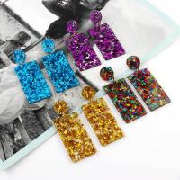 Acrylic Jewelry Earring Zinc Alloy with Acetate fashion jewelry & for woman Sold By Pair