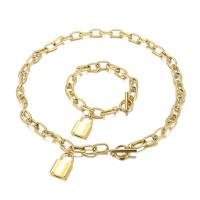 Acier titane parure de bijoux, Bracelet & collier, cadnas, Placage, pour femme, plus de couleurs à choisir, 15x24mm, Longueur Environ 7.87 pouce, Environ 19.69 pouce, Vendu par fixé