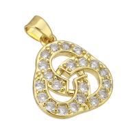 Cubic Zirconia Micro Pave Brass Pendant gold color plated micro pave cubic zirconia & hollow Approx 3mm Sold By PC