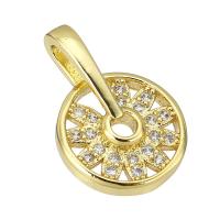 Cubic Zirconia Micro Pave Brass Pendant gold color plated micro pave cubic zirconia & hollow Approx 2mm Sold By PC