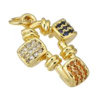 Cubic Zirconia Micro Pave Brass Pendant gold color plated micro pave cubic zirconia & hollow Approx 2mm Sold By PC