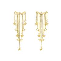 Fashion Fringe Boucles d'oreilles, alliage de zinc, Placage de couleur d'or, pour femme, 22x85mm, 10pairescouple/lot, Vendu par lot