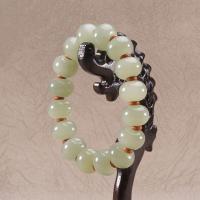 Hetian Jade pulseira, unissex, 9x12mm, vendido para Aprox 17 cm Strand